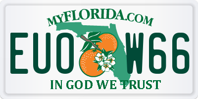 FL license plate EUOW66