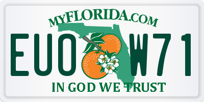 FL license plate EUOW71