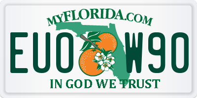 FL license plate EUOW90