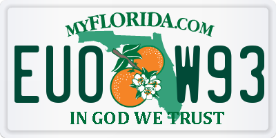 FL license plate EUOW93