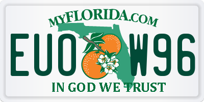 FL license plate EUOW96