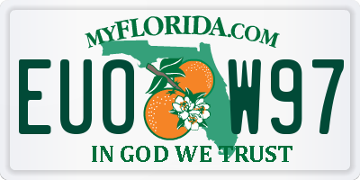 FL license plate EUOW97