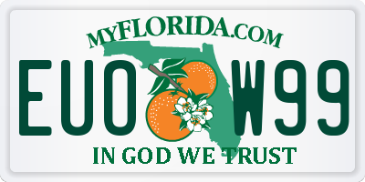 FL license plate EUOW99