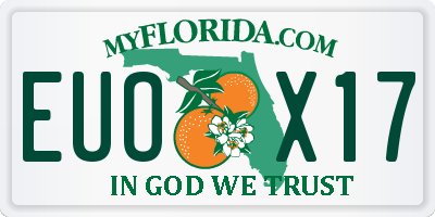 FL license plate EUOX17