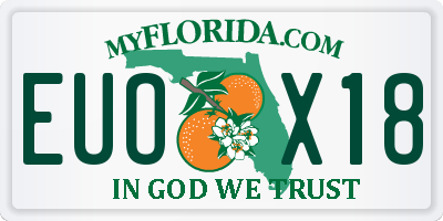 FL license plate EUOX18
