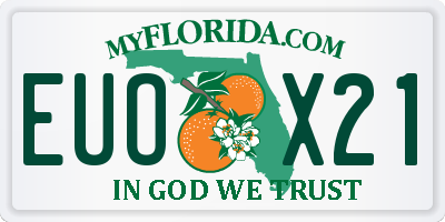 FL license plate EUOX21