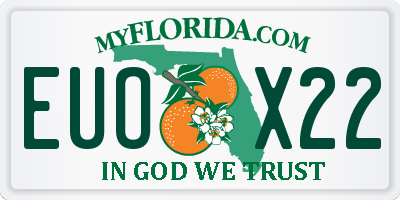 FL license plate EUOX22