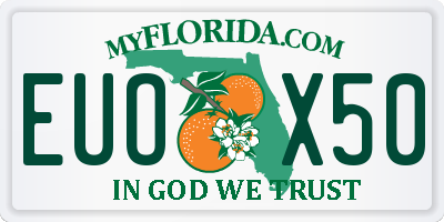 FL license plate EUOX50