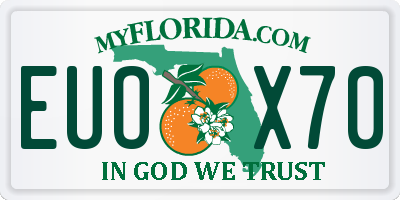FL license plate EUOX70