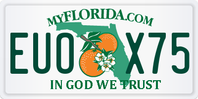 FL license plate EUOX75