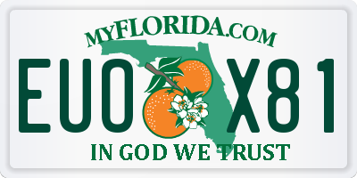 FL license plate EUOX81