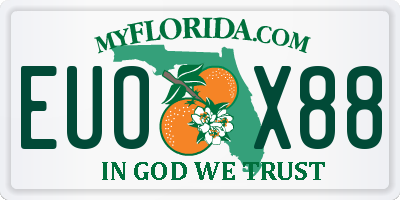 FL license plate EUOX88