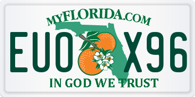 FL license plate EUOX96