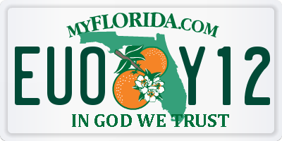 FL license plate EUOY12