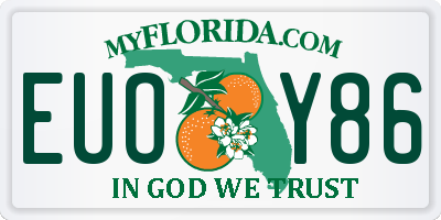 FL license plate EUOY86