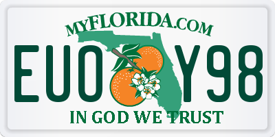 FL license plate EUOY98