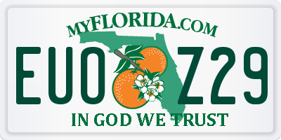 FL license plate EUOZ29