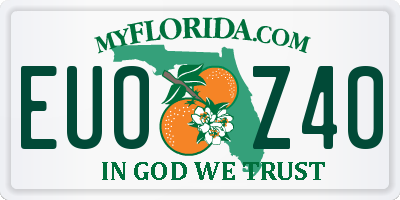 FL license plate EUOZ40