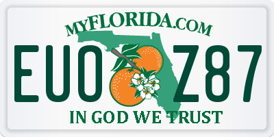 FL license plate EUOZ87