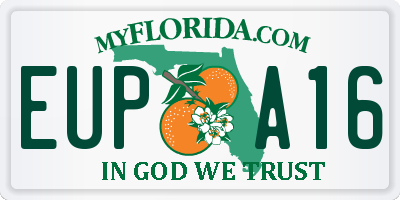 FL license plate EUPA16