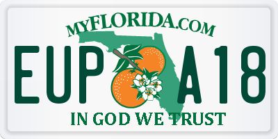 FL license plate EUPA18