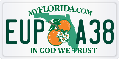FL license plate EUPA38