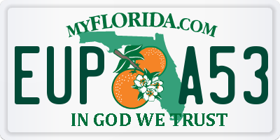 FL license plate EUPA53