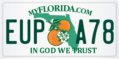 FL license plate EUPA78