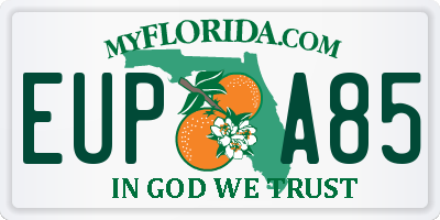 FL license plate EUPA85