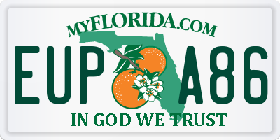 FL license plate EUPA86