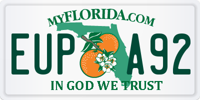 FL license plate EUPA92