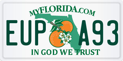 FL license plate EUPA93