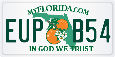 FL license plate EUPB54