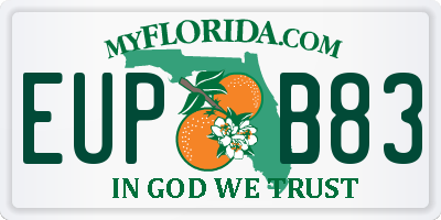 FL license plate EUPB83