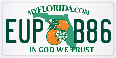 FL license plate EUPB86