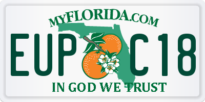 FL license plate EUPC18