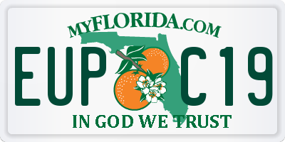 FL license plate EUPC19