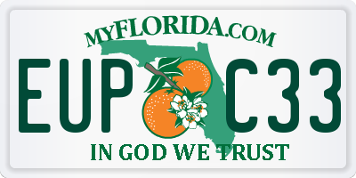 FL license plate EUPC33