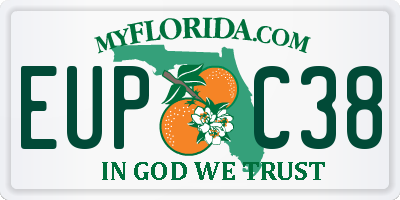 FL license plate EUPC38