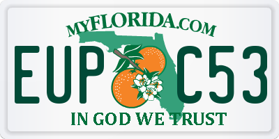 FL license plate EUPC53