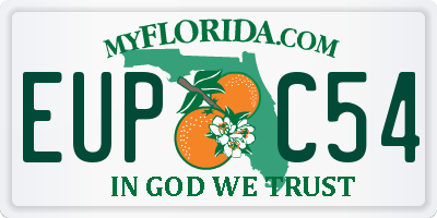 FL license plate EUPC54