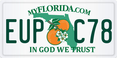 FL license plate EUPC78