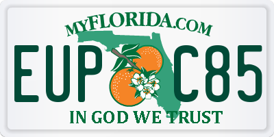 FL license plate EUPC85