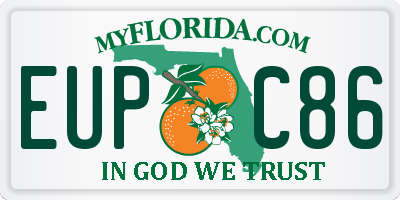 FL license plate EUPC86