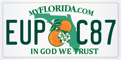 FL license plate EUPC87