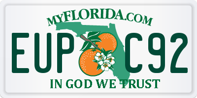 FL license plate EUPC92