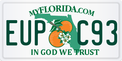FL license plate EUPC93