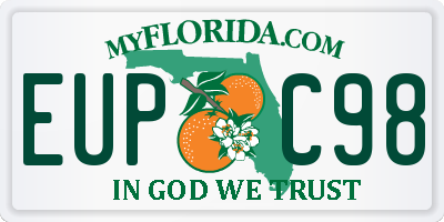 FL license plate EUPC98