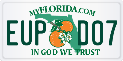 FL license plate EUPD07
