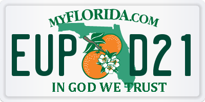 FL license plate EUPD21